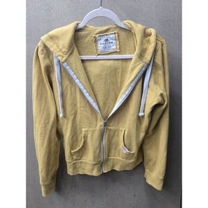 Reflex Mustard Yellow Full Zip Hoodie Womens Size XL Cropped Lightweight